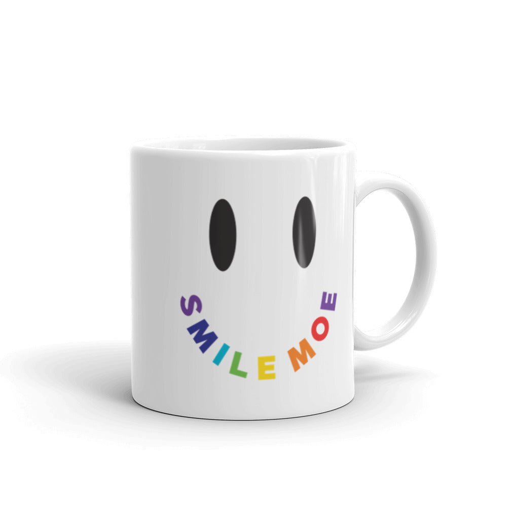 "SMILE MOE" White Glossy Mug